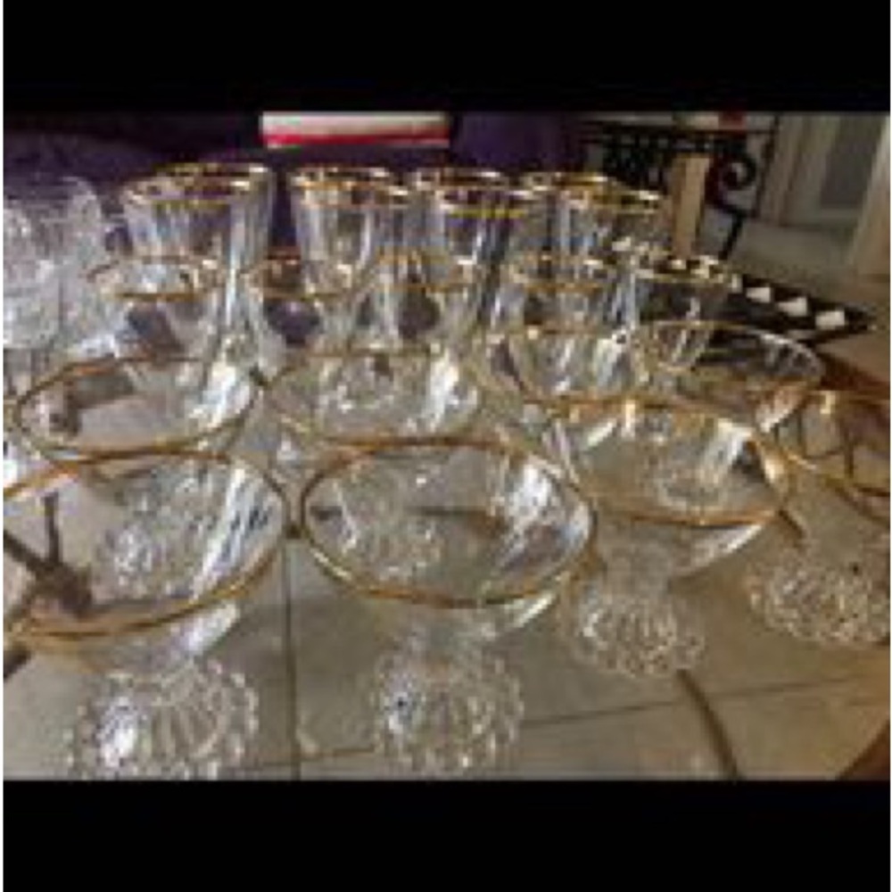 Famous Boopie Berwick Glassware  - Set of 23* w/ 24k gold rim.